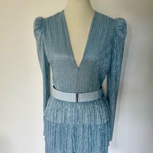 Like new Sabina Musayev Shimmering Light Blue Mini Dress